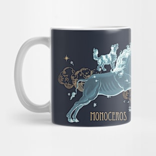 Blue Medieval Unicorn constellation Mug